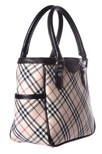 Burberry Nova Check Handle Multicolor Canvas Tote