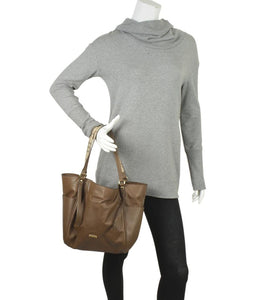 Burberry Panels Small Canterbury Brown Leather Tote