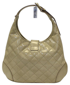 Burberry Handbag Quilted Patent Leather Brooke Hobo Bag