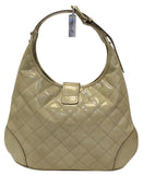 Burberry Handbag Quilted Patent Leather Brooke Hobo Bag