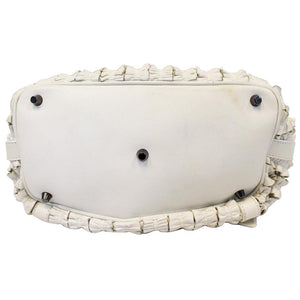 Burberry Ruffle Small Lowry White Leather Shoulder Bag