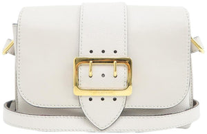Burberry Shoulder House Check Buckle Calfskin Ivory Leather Hobo Bag