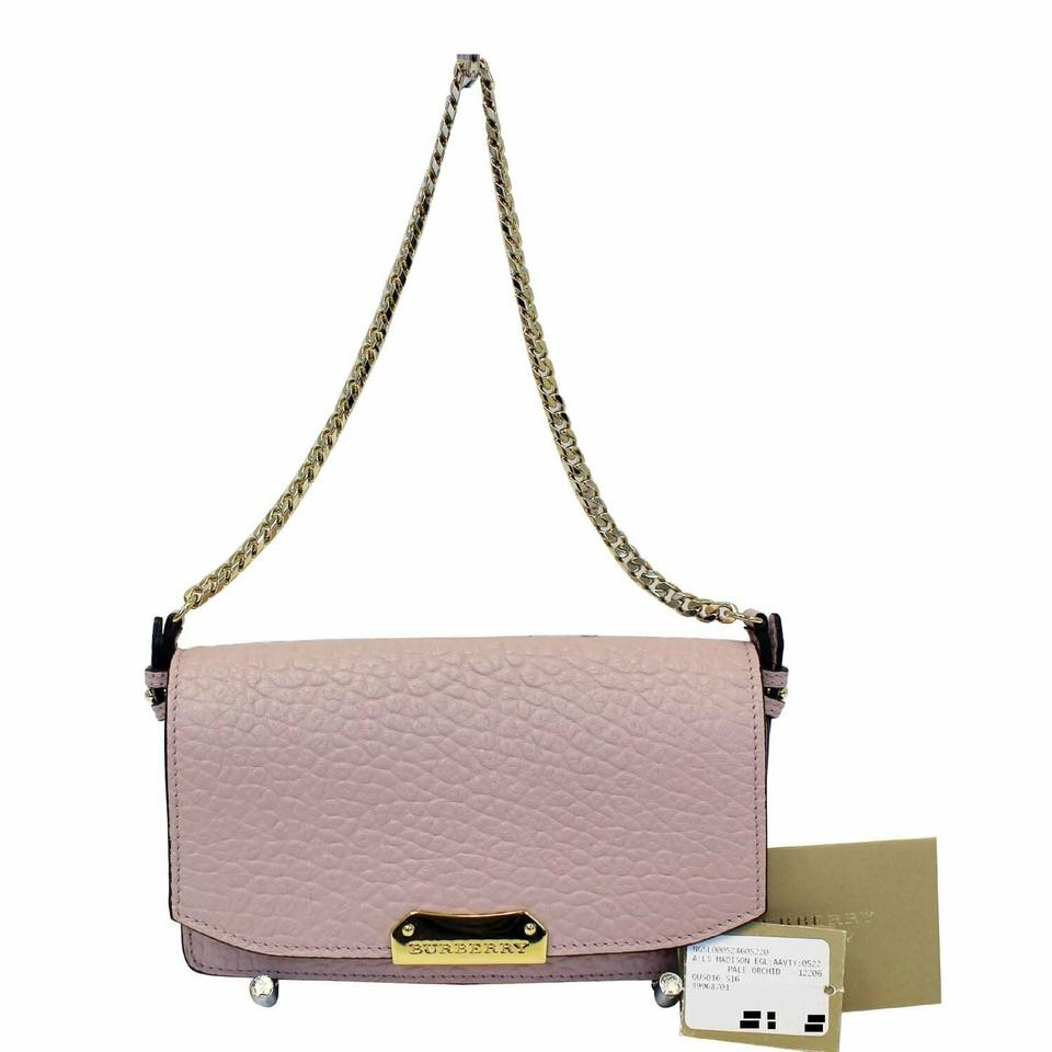 Burberry Signature Grain Madison Small Light Pink Leather Clutch