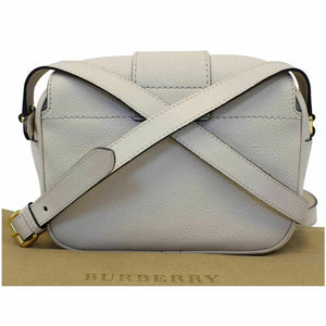 Burberry Small Buckle Limestone Leather Cross Body Bag