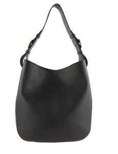 Burberry Small Elmstone Black Leather Hobo Bag