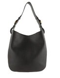 Burberry Small Elmstone Black Leather Hobo Bag