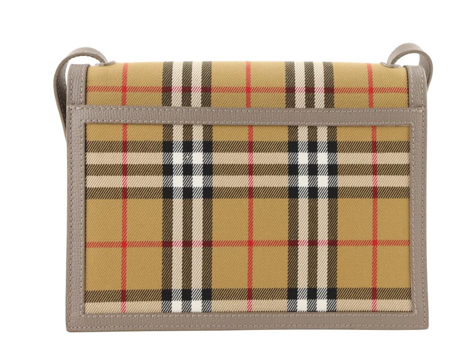 Burberry Small Macken Vintage Check Gray Canvas Cross Body Bag