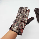BURBERRY Snakeskin Brown Lamnskin Leather Gloves