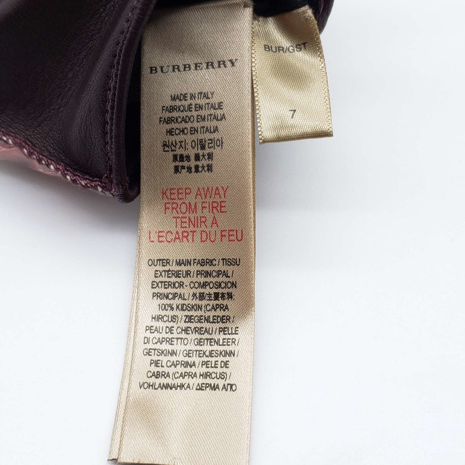 BURBERRY Snakeskin Brown Lamnskin Leather Gloves