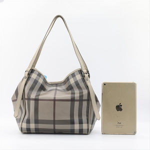Burberry Super Nova Grey Canvas Tote