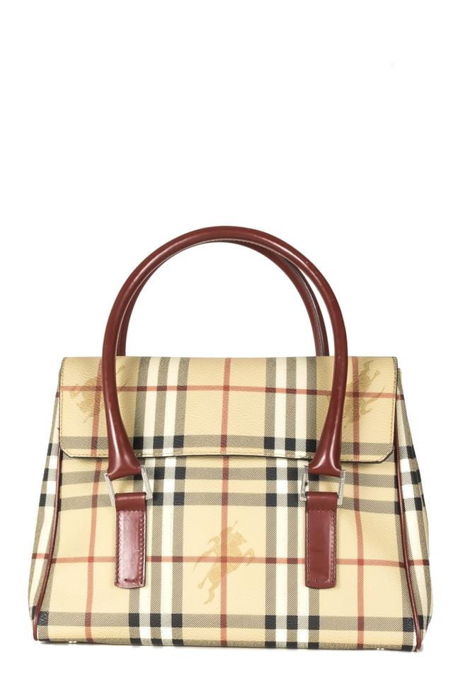 Burberry Tan House Check Handbag Brown Canvas Shoulder Bag