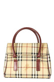 Burberry Tan House Check Handbag Brown Canvas Shoulder Bag