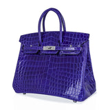 Hermes Birkin 25 Bag Blue Electric Crocodile Vivid Jewel Palladium Hardware