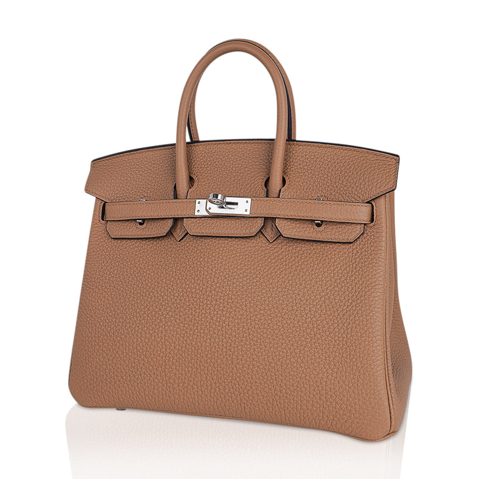 Hermes Birkin 25 Bag Chai Togo Leather with Palladium Hardware