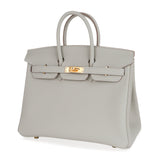 Hermes Birkin 25 Bag Gris Perle Togo Gold Hardware