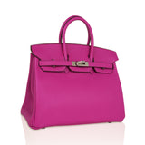 Hermes Verso Birkin 25 Bag Magnolia & Capucine Togo Leather with Palladium Hardware