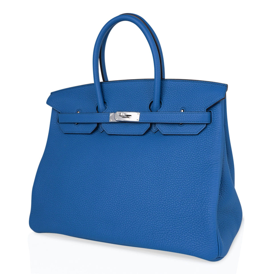 Hermes Birkin 35 Hermes Bag Rich Blue Izmir Clemence Palladium