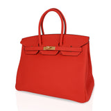 Hermes Birkin 35 Bag Capucine Togo Leather with Gold Hardware