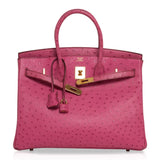 Hermes Birkin 35 Bag Fuchsia Ostrich Gold Hardware