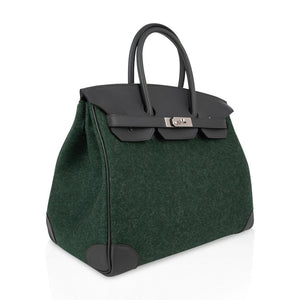 Hermes Birkin 35 Limited Edition Bi-Color Vert Anglais Feutre Vert Cypress Swift