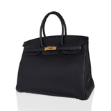 Hermes Birkin 35 Bag Black Togo Gold Hardware Ultimate Classic