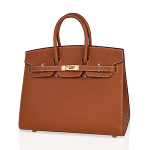 Hermes Birkin 25 Sellier Gold Bag Veau Madame Leather Gold Hardware