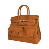 Hermes Limited Edition Birkin 35 Bag Cargo Sesame Toile Goeland & Swift Leather with Palladium Hardware