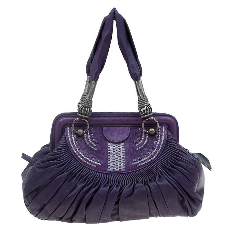 Dior Pleated Leather Plisse Satchel