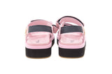 Chanel Pink Suede Calfskin Velcro Sandals SZ 37