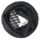 Dior Arty Oblique with Ribbon Beret Hat in Black Polyester