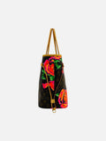 LOUIS VUITTON Roses Neverfull Brown w/ Pink Tote Bag