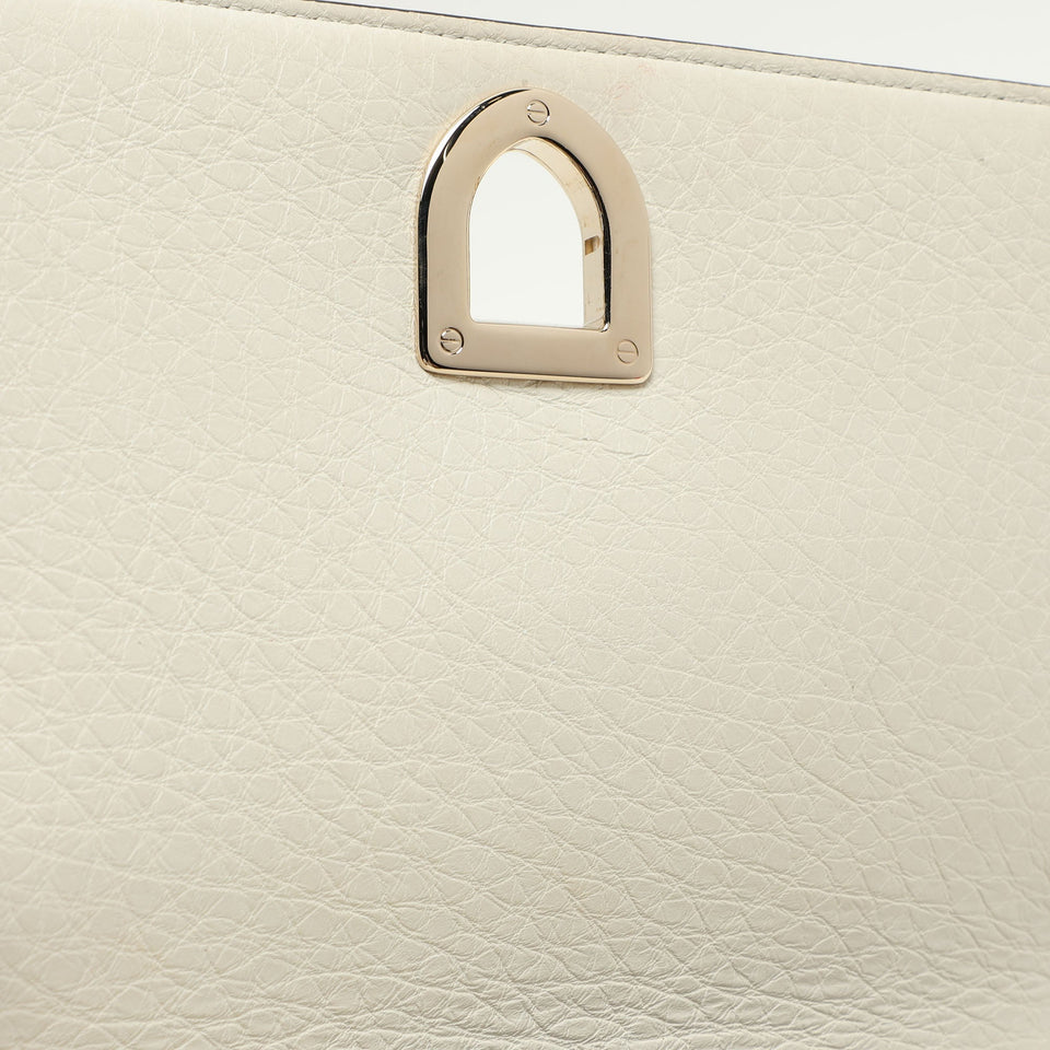 Dior White Leather Small Diorama Shoulder Bag