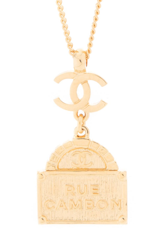 Chanel 2022 Gold Long CC Rue Cambon Necklace