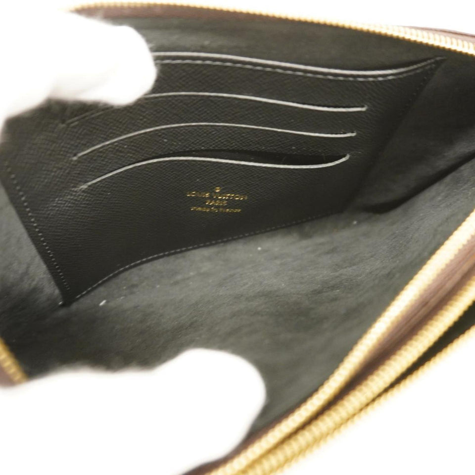 Louis Vuitton Pochette Double Zip  Canvas Clutch Bag
