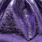 Bottega Veneta Metallic Purple Crinkled Leather Classic Pouch Clutch