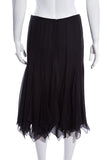 Chanel Cruise '06 Black Panel Ruffle Hem Skirt SZ 42