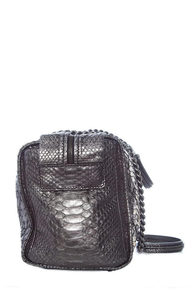 Chanel Gunmetal Python Bowler RHW Handbag