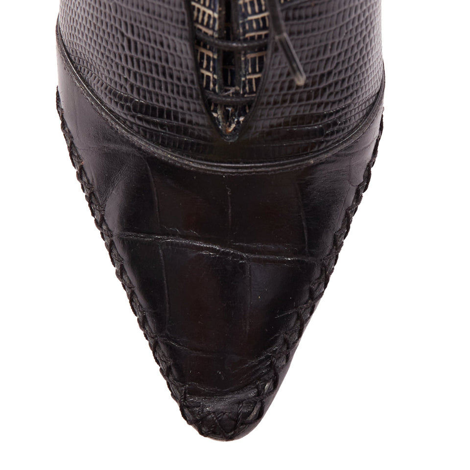 Dior Raf Simons Metallic Scale Embossed Cut Out Booties