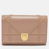 Pink Leather Studded Diorama Wallet on Chain