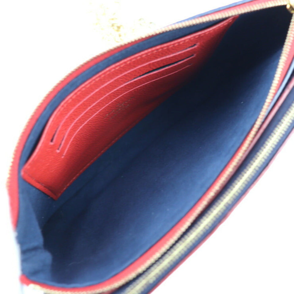 Louis Vuitton Pochette Double Zip  Canvas Clutch Bag