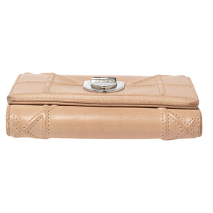 Dior Beige Leather Diorama Trifold Wallet..
