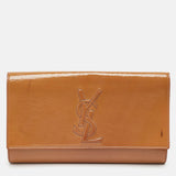 Saint Laurent Beige Patent Leather Belle De Jour Clutch