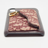 Dior Burgundy Oblique Canvas And Leather Iphone Xs Max Case