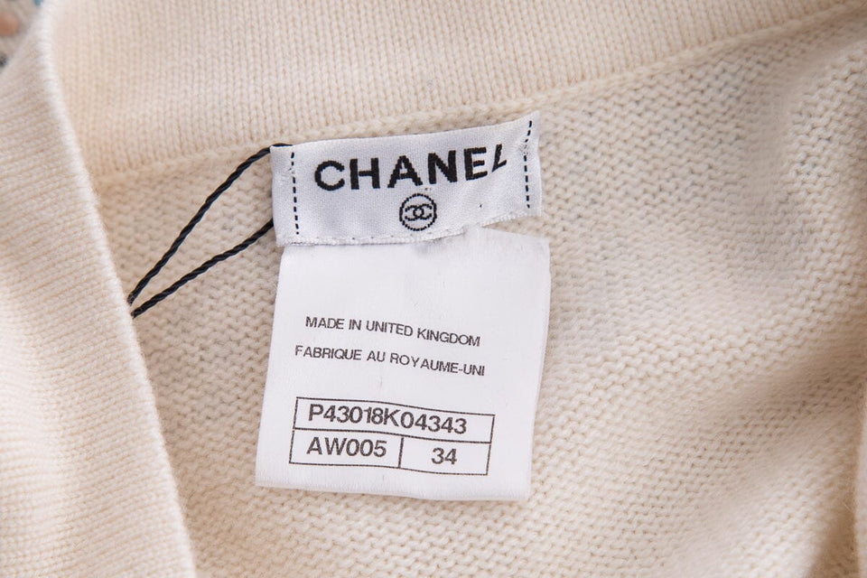 Chanel Cream Button Up Sweater SZ 34