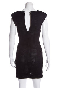 Chanel Black Mesh Perforated Dress SZ 36