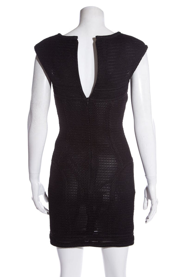 Chanel Black Mesh Perforated Dress SZ 36