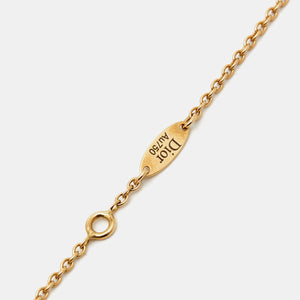 Dior Rose Des Vents Malachite Diamond 18K Yellow Gold Necklace