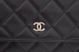 Chanel 2020 Black Lambskin Wallet on Chain Cross-Body
