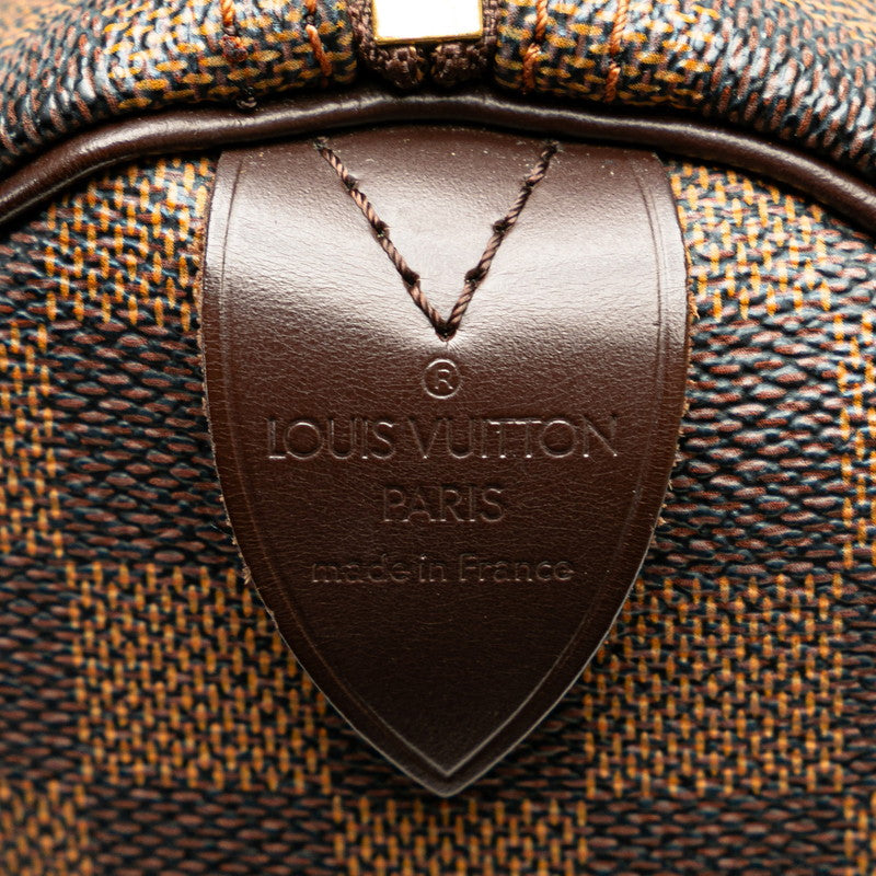 Louis Vuitton Damier Speedy 30 Handbag Mini Boston Bag N41531 Eve Brown PVC Leather  Louis Vuitton