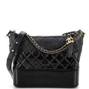 CHANEL Gabrielle Hobo Quilted Goatskin and Patent Medium